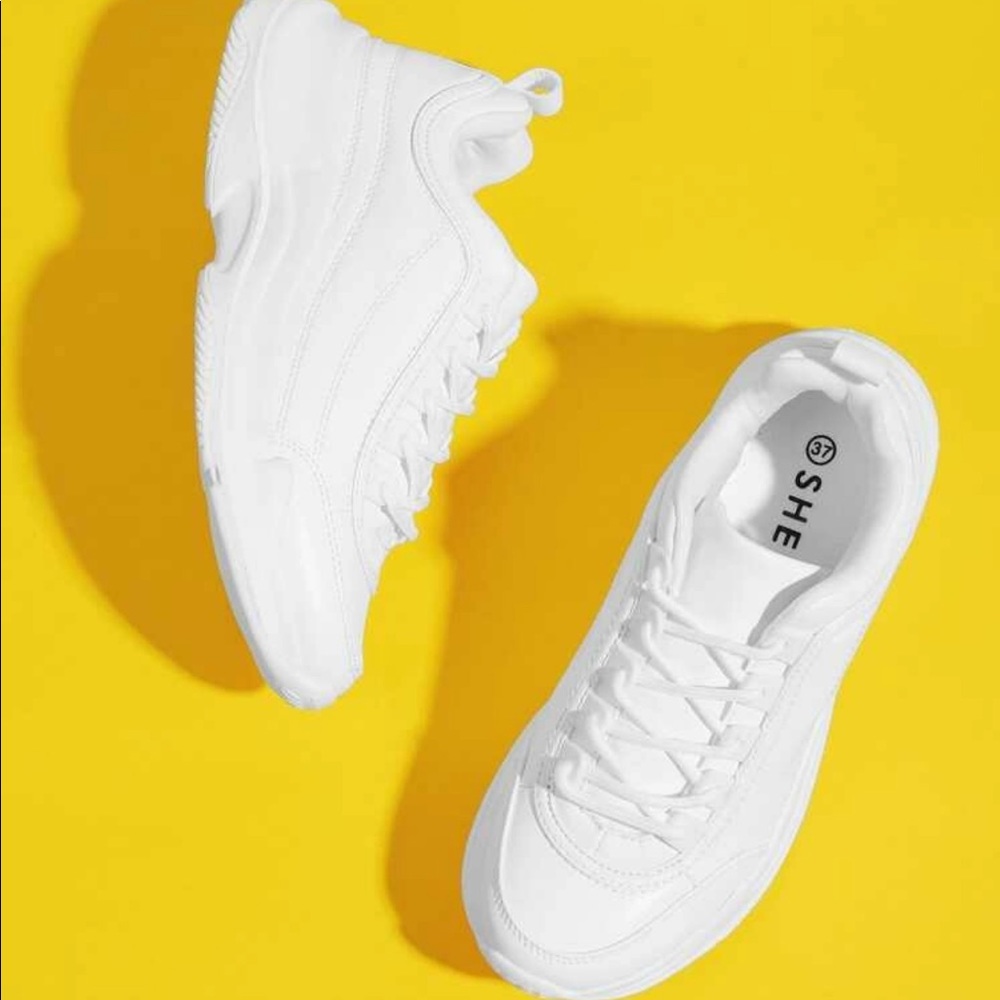 White chunky sneakers